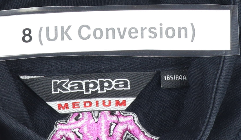 Womens UK Size 8 Kappa Black Bomber Jacket