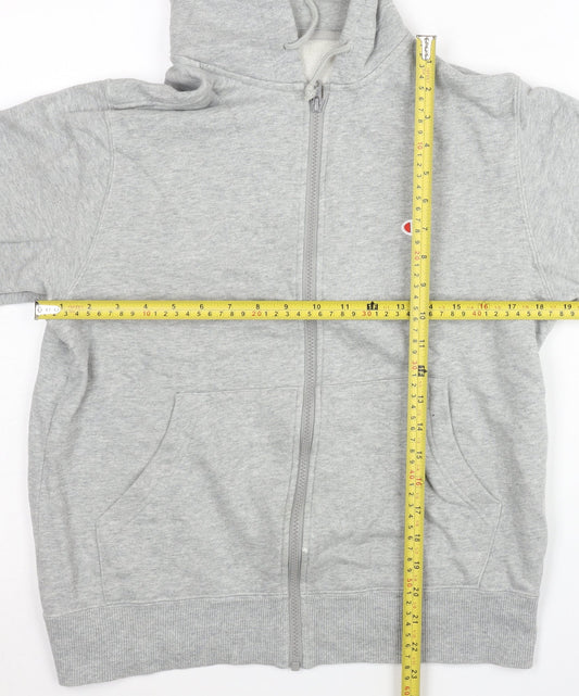 Champion Women’s Grey Full Zip Hoodie Sweatshirt Medium Cotton Blend