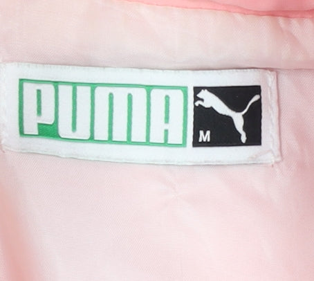 Puma Women’s Pink Red Track Jacket M Cotton Full Zip Colourblock