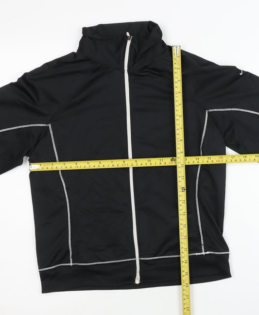 Nike Womens Black M Dri-Fit Track Jacket Running Gym Zip Up