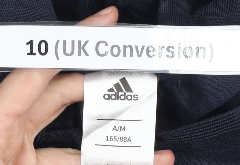 Adidas Womens Blue Full Zip Hoodie Size 10 Regular Fit Sportswear