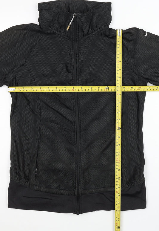 Nike Women’s Black Track Jacket Size 12 Lightweight Full Zip