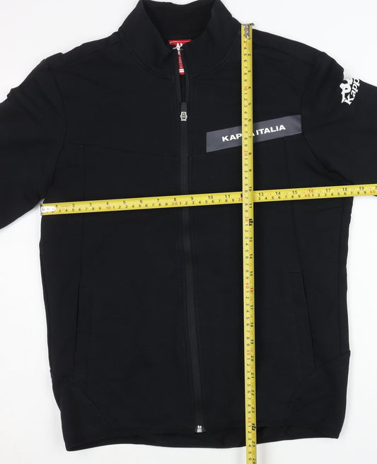 Kappa Women Black Track Jacket Size 14 Regular Full Zip Sportswear