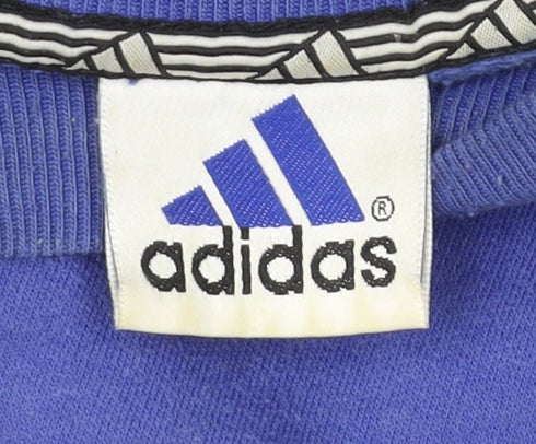 Adidas Men's Blue Pullover Sweatshirt Size M Crew Neck Long Sleeve