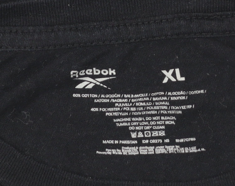 Reebok Men’s Black XL Crew Neck Short Sleeve T-Shirt