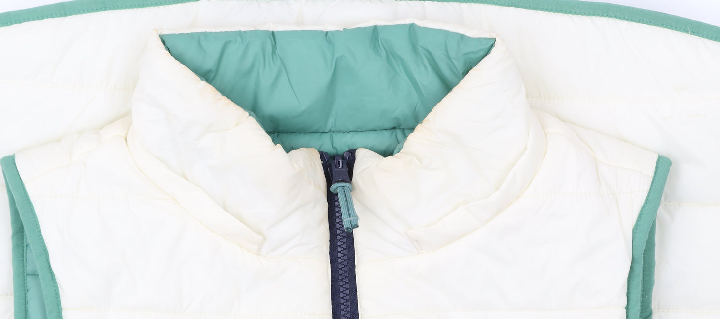 Boden Women’s Ivory Rainbow Puffer Waistcoat UK 8 Regular Zip Sleeveless