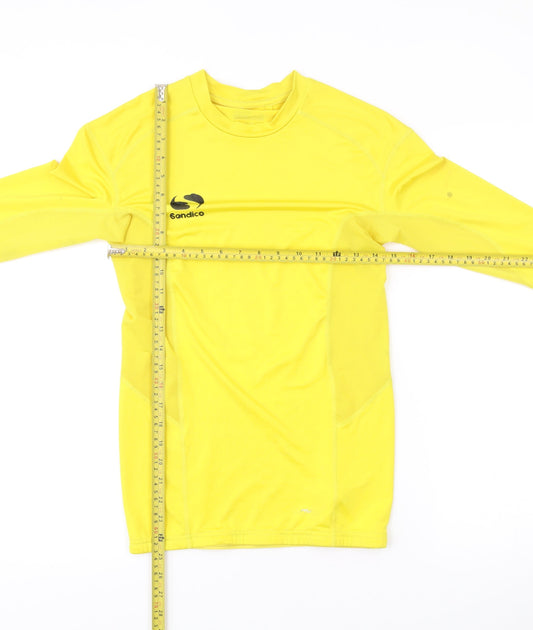 Sondico Men’s Yellow Long Sleeve Compression Top Size S Athletic