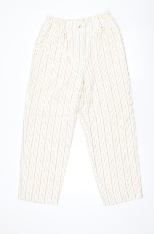 Womens UK Size 12 Liz Claiborne Relaxed Fit CasualTravel Beige Trousers