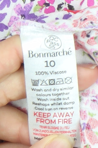 Bonmarché Womens Multicoloured Floral Tunic Blouse Size 10 Viscose