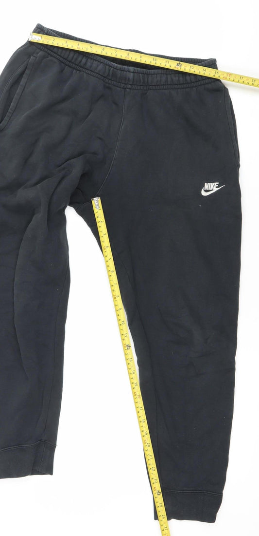 Nike Men’s Black Jogger Sweatpants M Cotton Blend Fleece Activewear