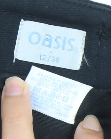 Oasis Womens Black Strapless A-Line Dress Size 12 Belted Cocktail