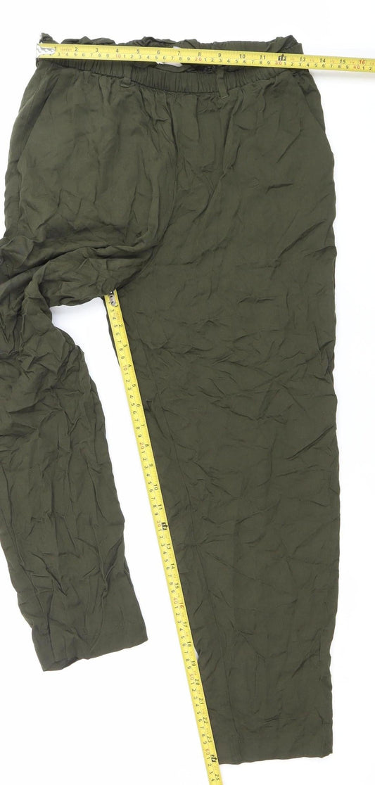 Womens UK Size 10 H&M Relaxed Fit Jogger Green Trousers