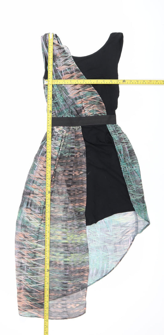 Miss Selfridge Petites Women’s Size 6 Multicoloured Asymmetric Hi-Low Party Dress