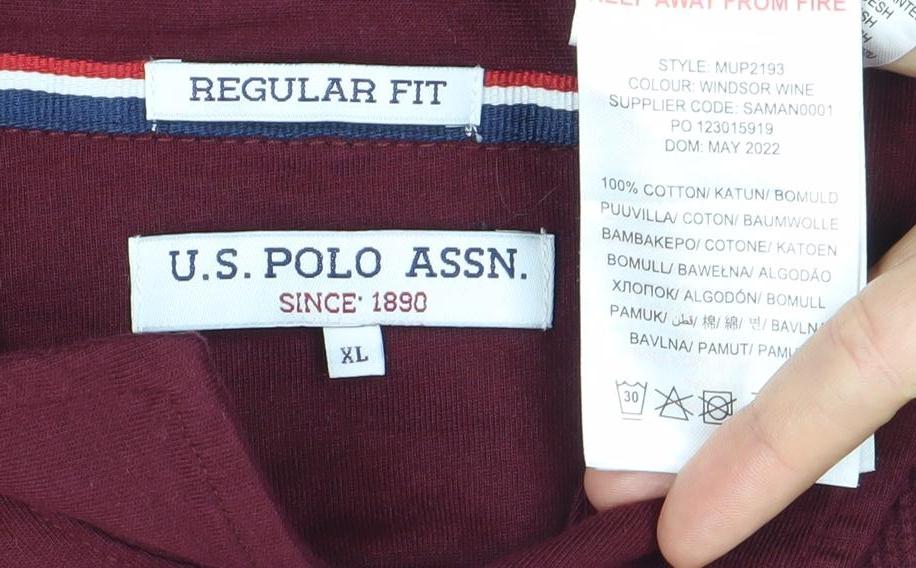 U.S. Polo Assn. Men’s Red XL Regular Fit Short Sleeve Polo Shirt