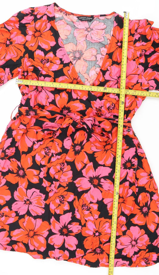 Dorothy Perkins Women’s Multicoloured Floral Wrap Dress UK14