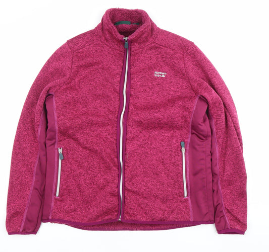 Northern Expo Womens Pink Fleece Jacket UK 12 Warm Zip Up Outdoor