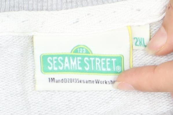 Sesame Street Men’s Grey 2XL Pullover Sweatshirt Cookie Monster