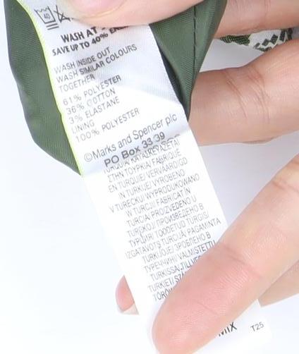 Topshop Women’s Green Geometric Pencil Skirt Size 12 Workwear