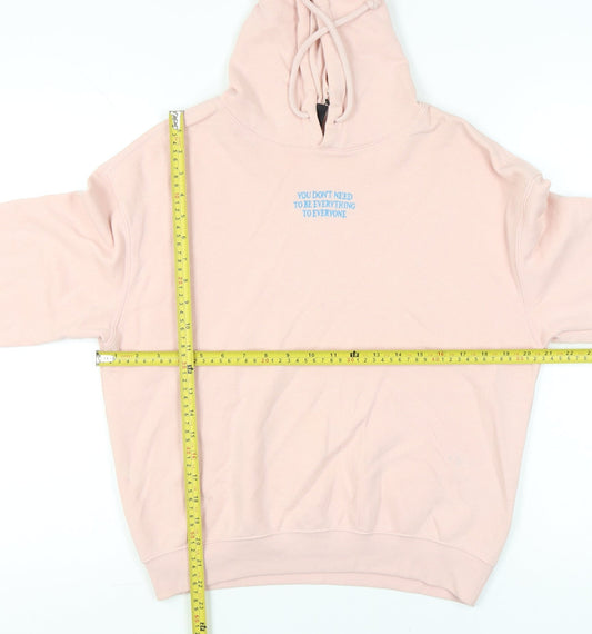 H&M Divided Womens Pink Hoodie Small Pullover Cotton Blend Casual