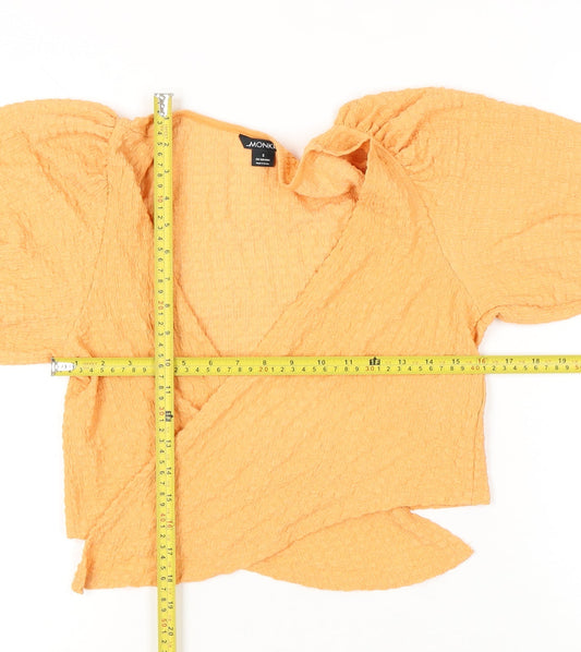 Womens UK Size S Monki Orange Wrap Blouse