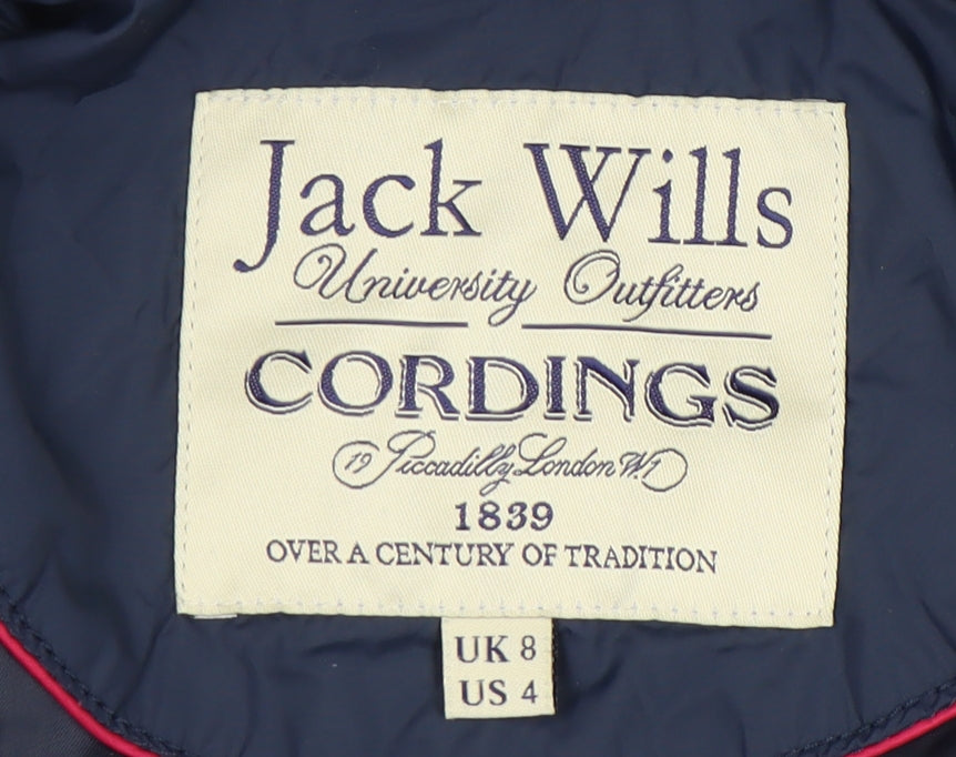 Womens UK Size 8 Jack Wills Blue Quilted Coat