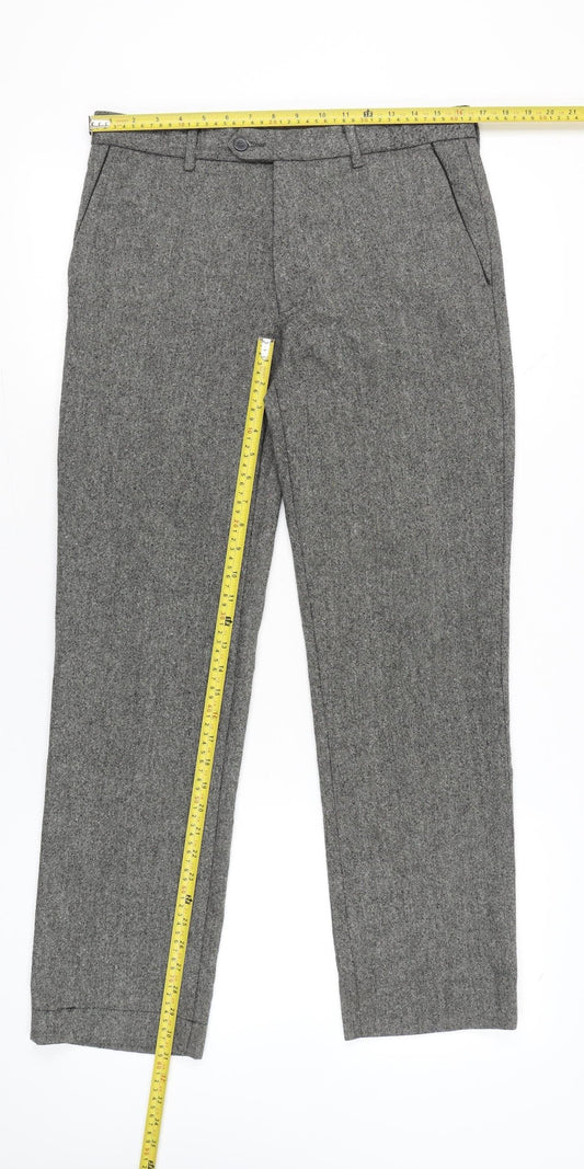 Jeff Banks Men's Grey 32R Dress Trousers Wool Blend Formal Work