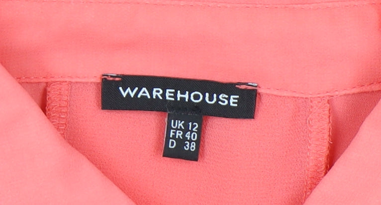 Womens UK Size 12 Warehouse Pink Basic Blouse