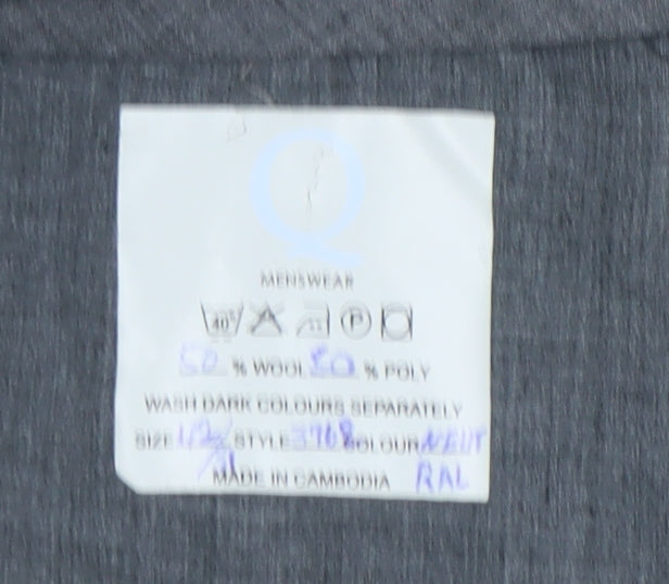 Mens Grey Wool Blend Dress Pants Trousers Size 42 Regular