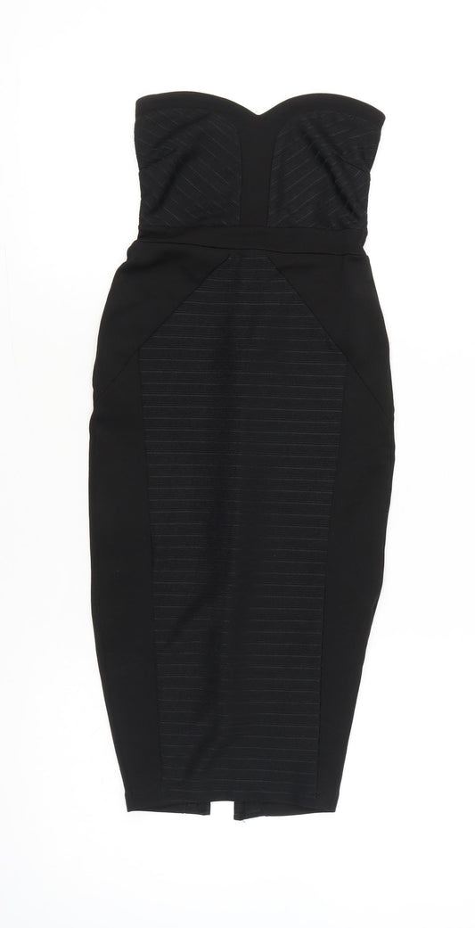 ASOS Petite Women’s Black Strapless Bodycon Midi Dress Size 2
