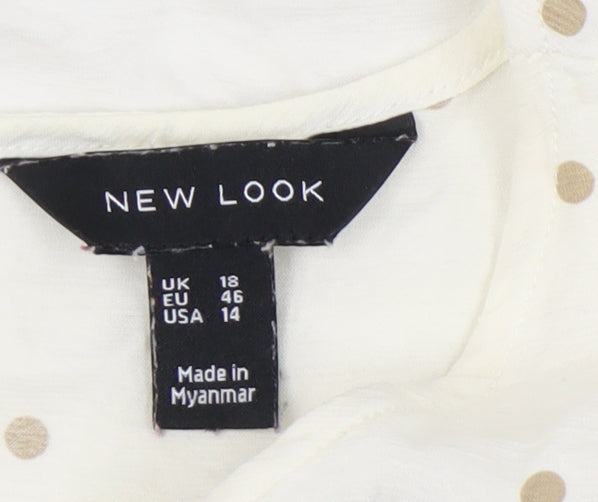 Womens UK Size 18 New Look White Basic T-Shirt