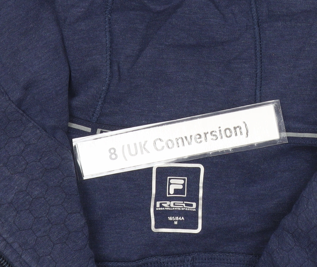 Fila Women’s Navy Blue Hoodie Size 8 Full Zip Sportswear
