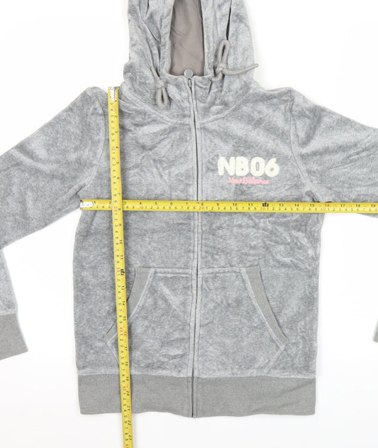 Womens UK Size M New Balance Grey Full Zip Hoodie