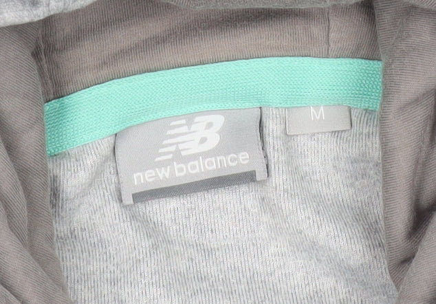 Womens UK Size M New Balance Grey Full Zip Hoodie