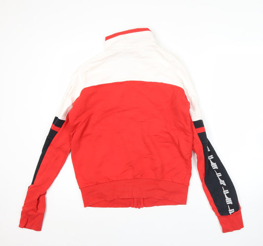 Puma Men’s Red White Black Track Jacket XS Colourblock Full Zip