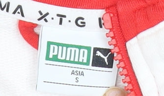 Puma Men’s Red White Black Track Jacket XS Colourblock Full Zip