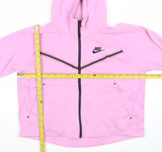 Nike Women’s Pink Full Zip Hoodie Sweatshirt Size S Cotton Blend