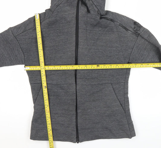 Adidas Womens Grey Hoodie UK 8 Full Zip Long Sleeve Sportswear