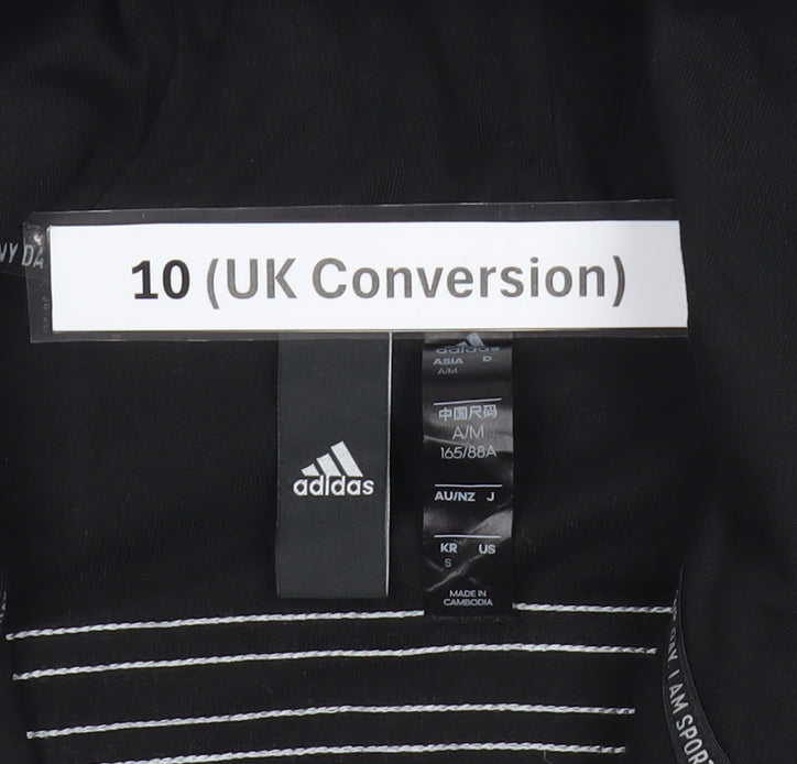 Adidas Womens Black Size 10 Full Zip Hoodie Sweatshirt