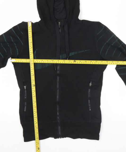Nike Womens Black Full Zip Hoodie L Slim Fit Sportswear