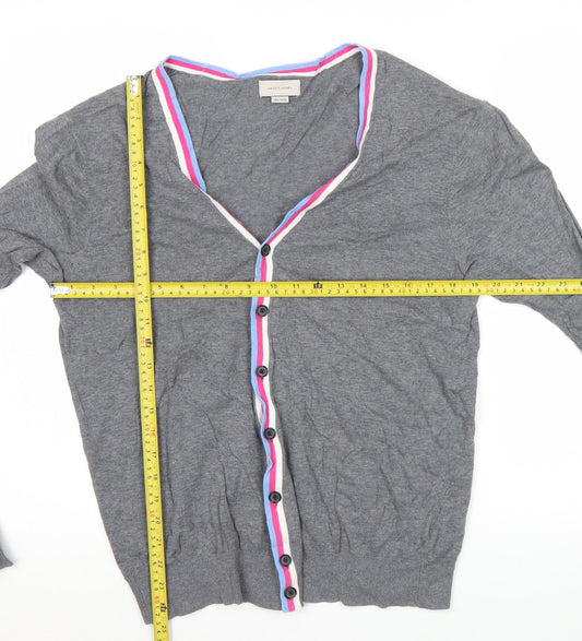 Jack & Jones Men’s Grey Cotton Cardigan L V-Neck Button Knit