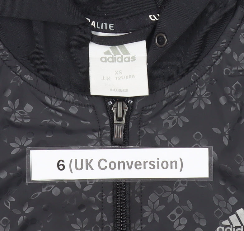 Additional view of Adidas women’s black, size UK 6, full zip hooded sports hoodie jacket