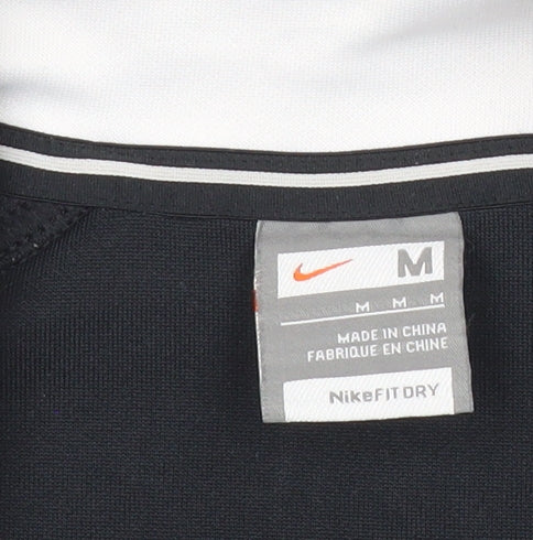 Nike Womens Black Track Jacket Size 12 Full Zip Slim Fit Sportswear