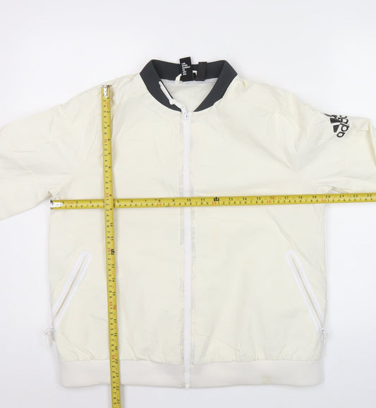 Adidas Womens Ivory Size 12 Full Zip Training Jacket