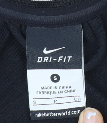 Nike Women Black Small Track Jacket Dri-Fit Full Zip Activewear