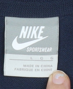 Nike Men’s Blue Track Jacket L Full Zip Sportswear Polyester