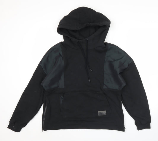 Additional front view of Adidas Women’s Black Pullover Hoodie, size UK 8, UK with Zip Accents