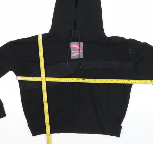 Puma Womens Black XS Pullover Hoodie Sweatshirt Hooded Logo