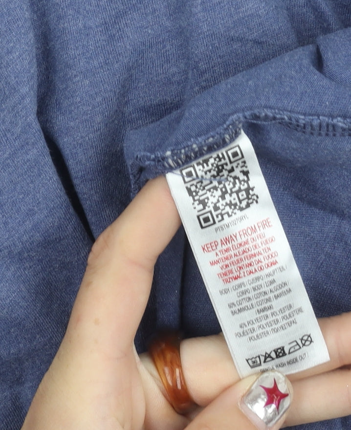 Peter Storm Men's Blue Cotton Blend Crew Neck Logo T-Shirt Size L