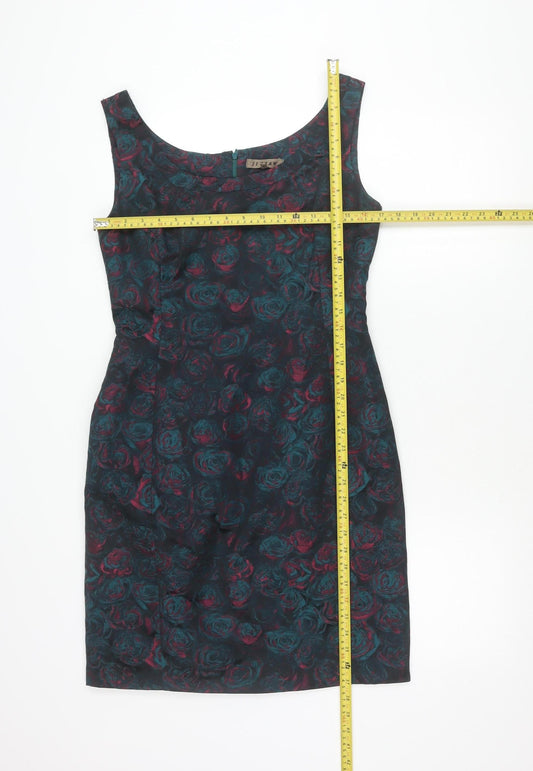 Jigsaw Womens Multicoloured Floral Sheath Dress Size 12 Cocktail Party