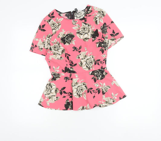 Womens UK Size 10 H&M Pink Tunic Blouse